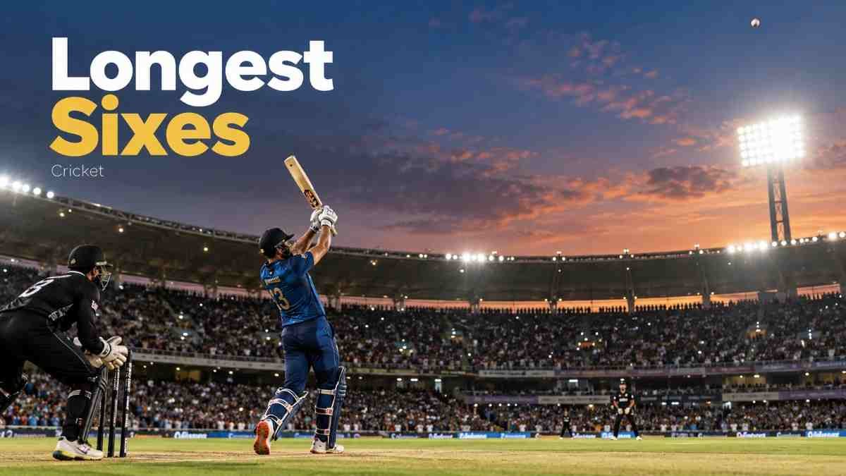 longest six in cricket history